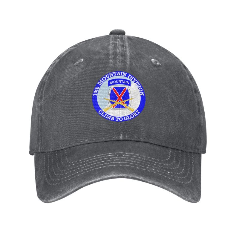 Us Army 10th Mountain Division Denim Hat Adjustable Baseball Cap - Picture 9 of 15