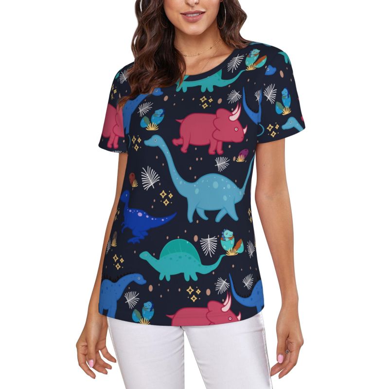 3D Printed dinosaur Women's Short Sleeve T Shirt