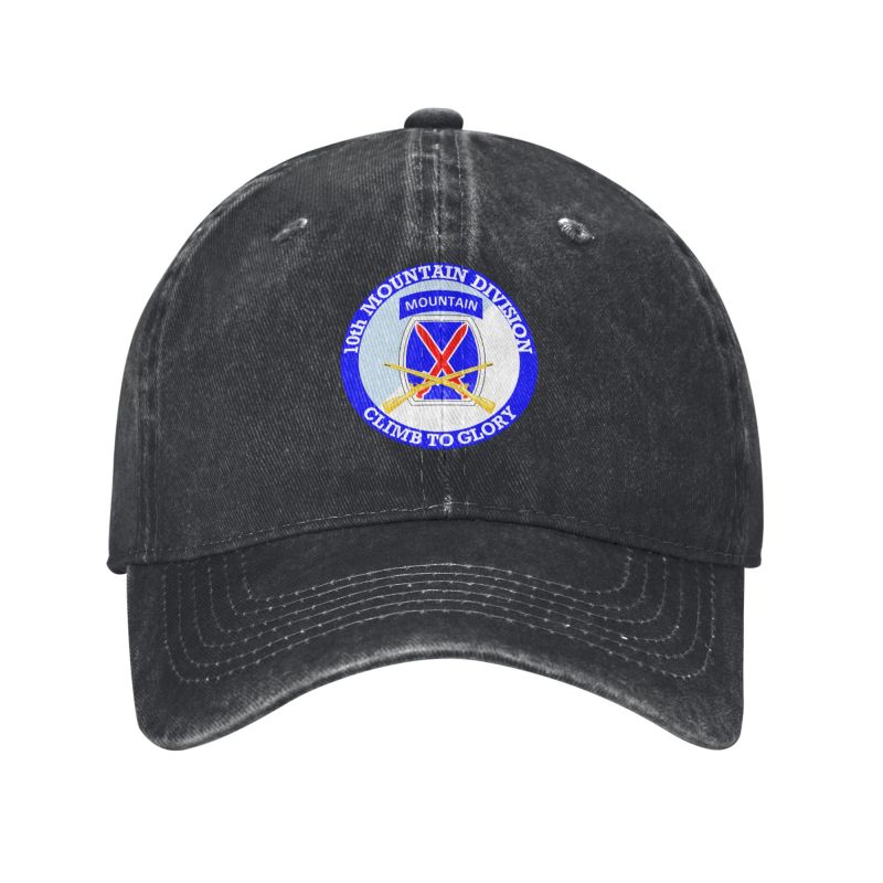 Us Army 10th Mountain Division Denim Hat Adjustable Baseball Cap - Picture 13 of 15