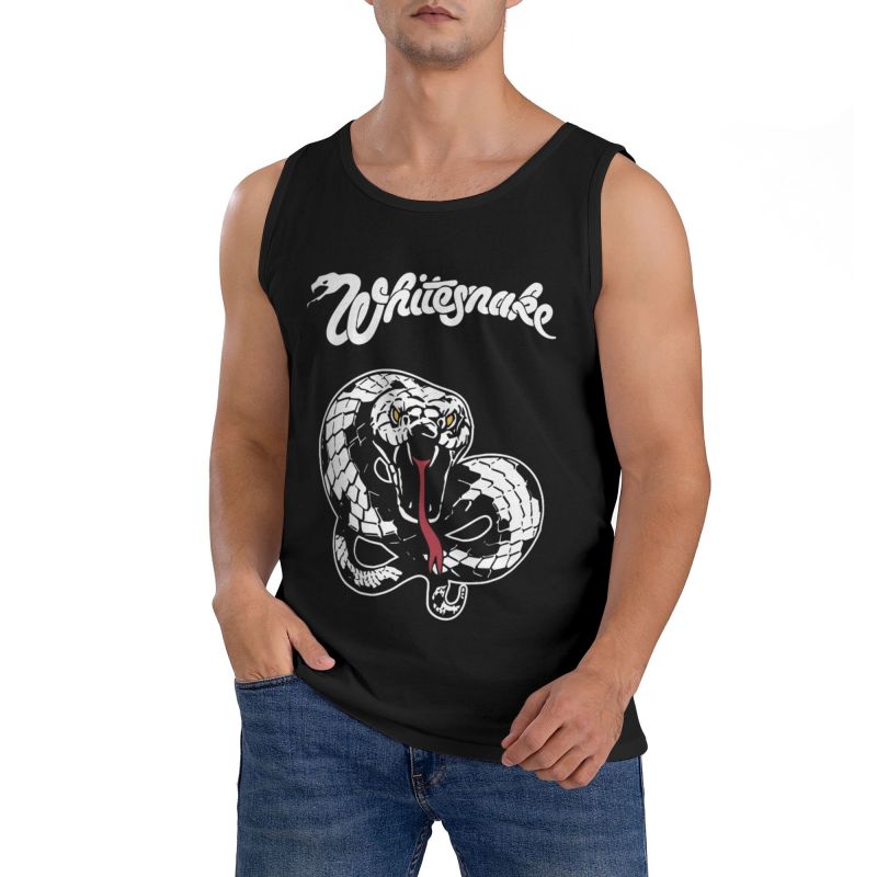 Men Workout Gym WhiteSnake 1987 Tank Top Fitness Sleeveless T Shirt