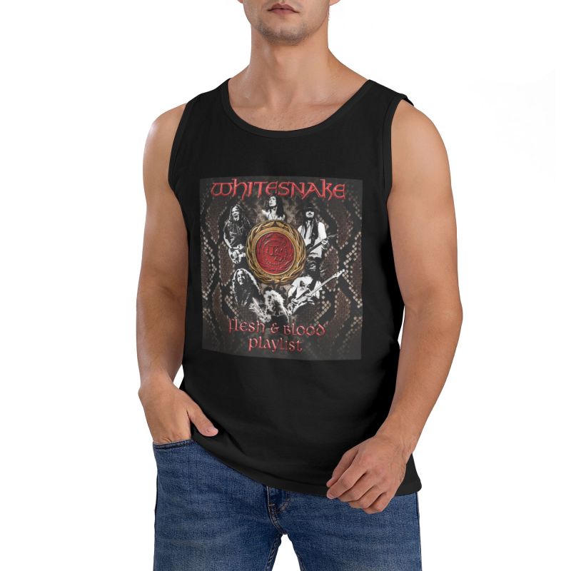 Men Workout Gym WhiteSnake 1987 Tank Top Fitness Sleeveless T Shirt