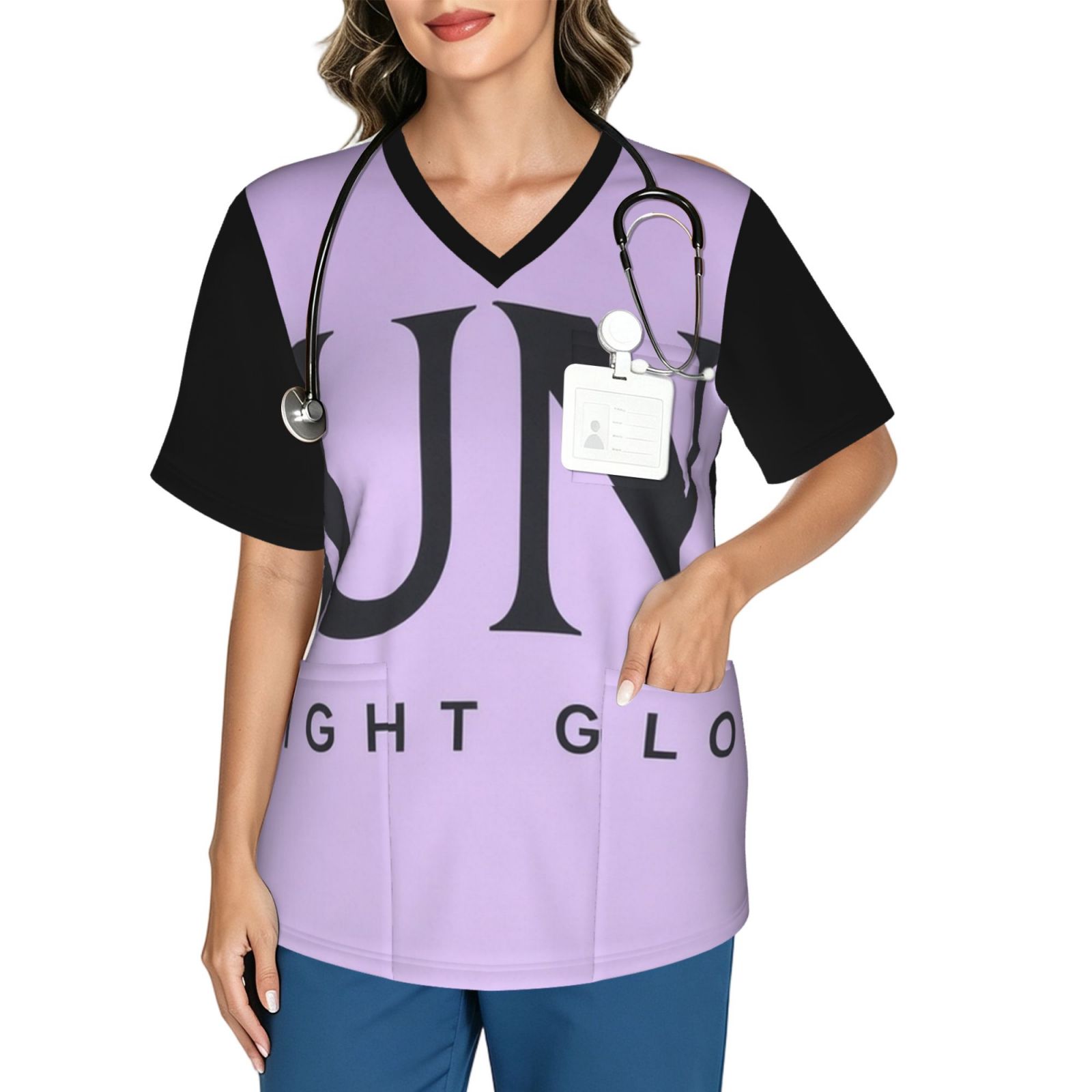 lunatxt_scrub_2496x2991 Women's V neck scrub top