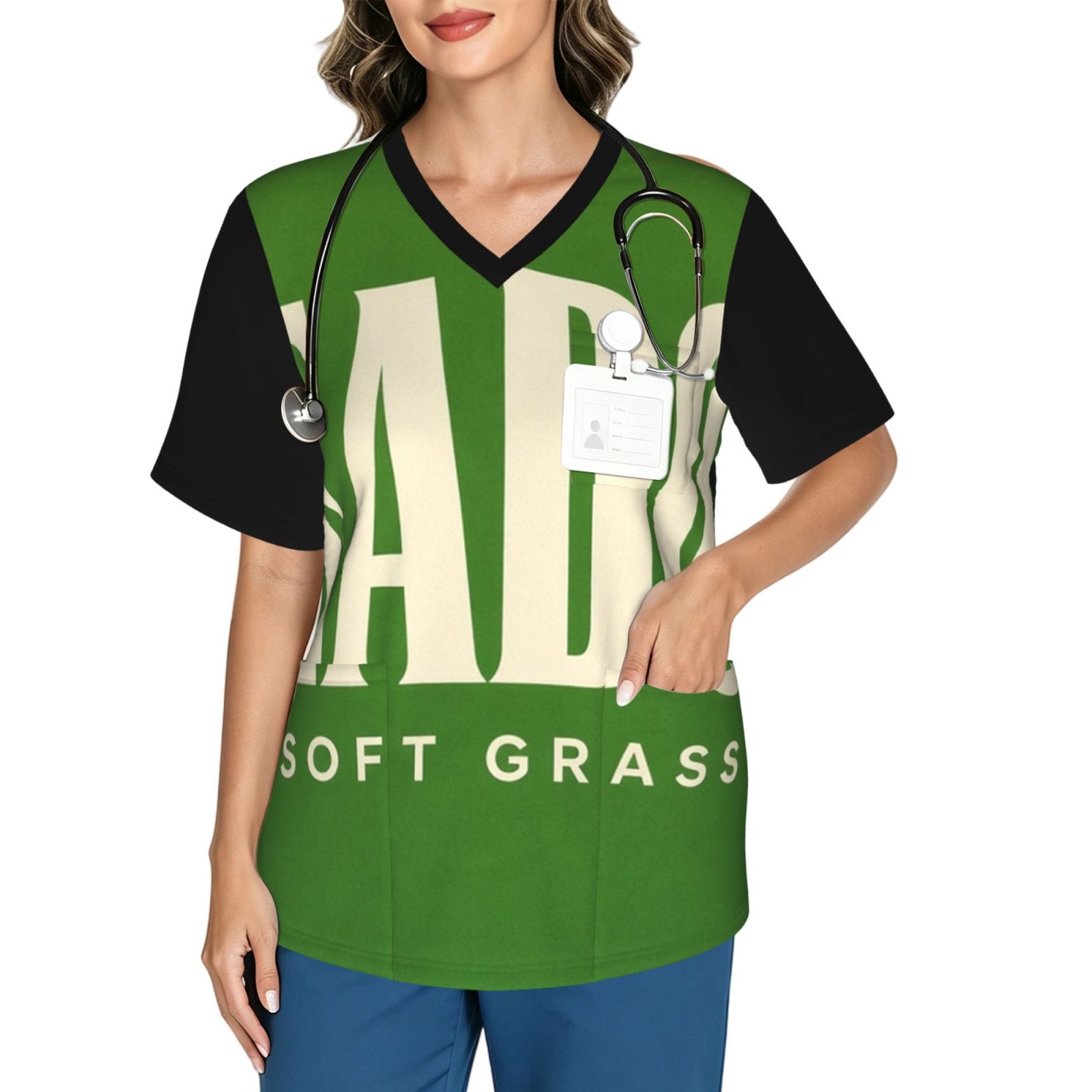 meadowtxt_scrub_2496x2991 Women's V neck scrub top
