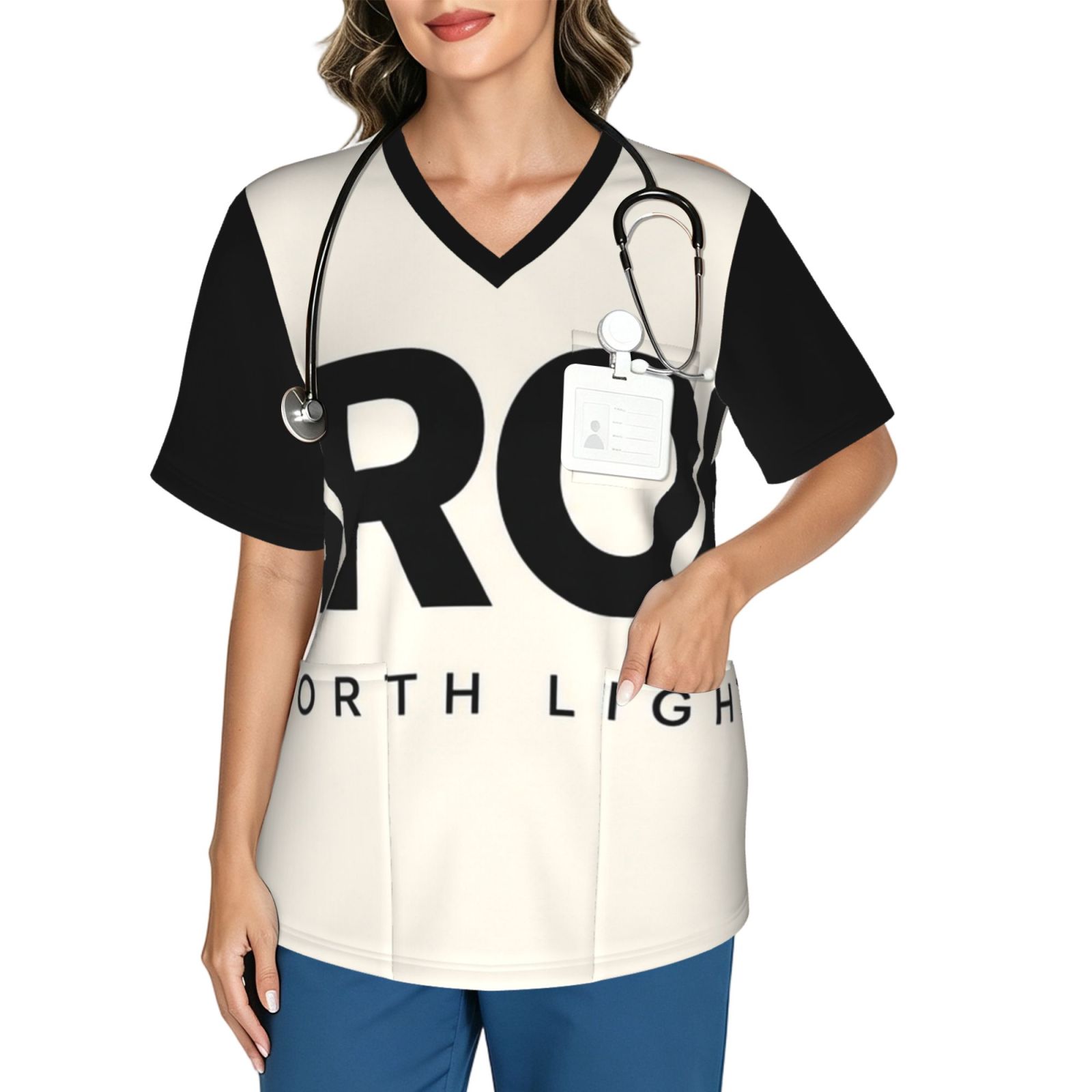 aurora_scrub_2496x2991 Women's V neck scrub top