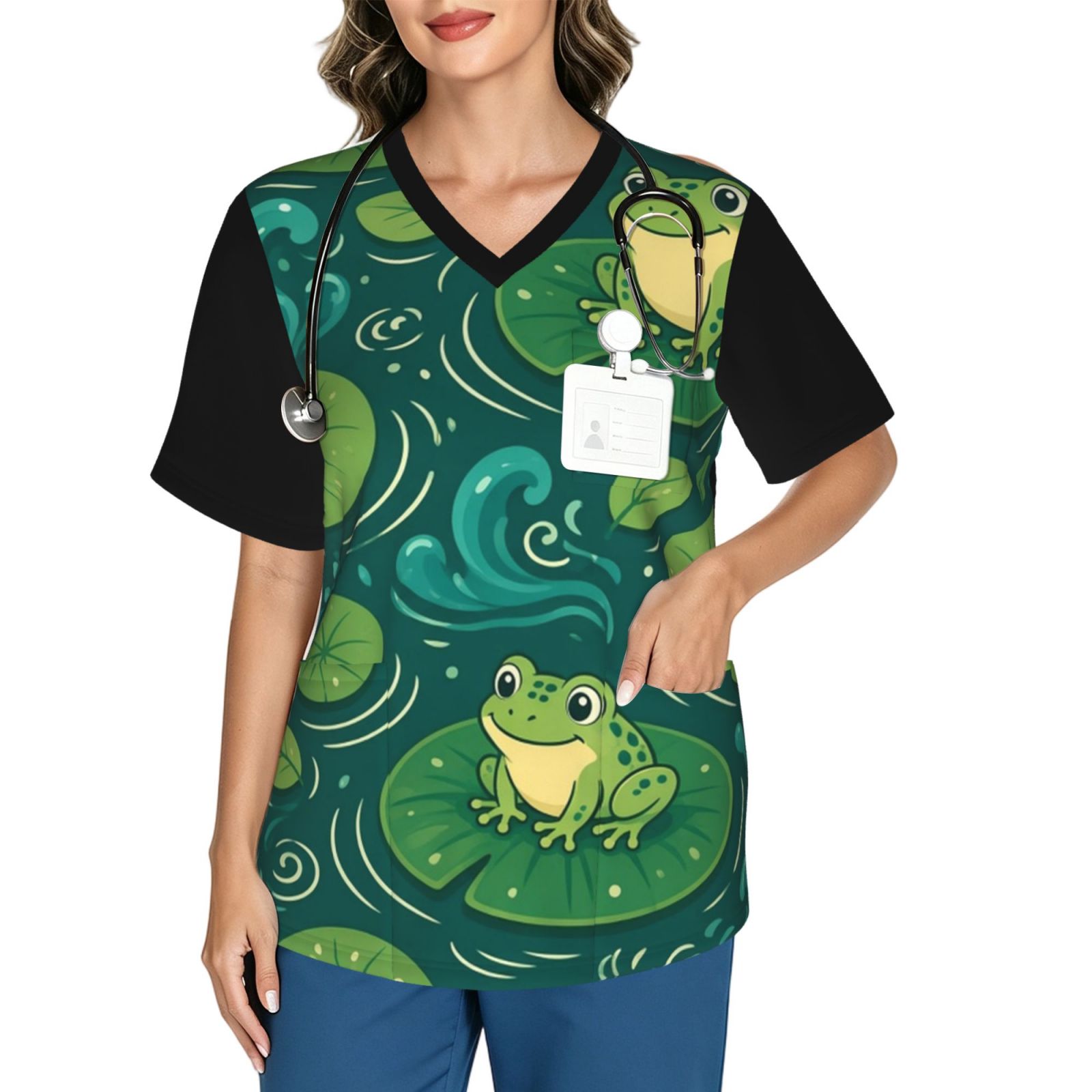frogpond2_scrub_2496x2991 Women's V neck scrub top