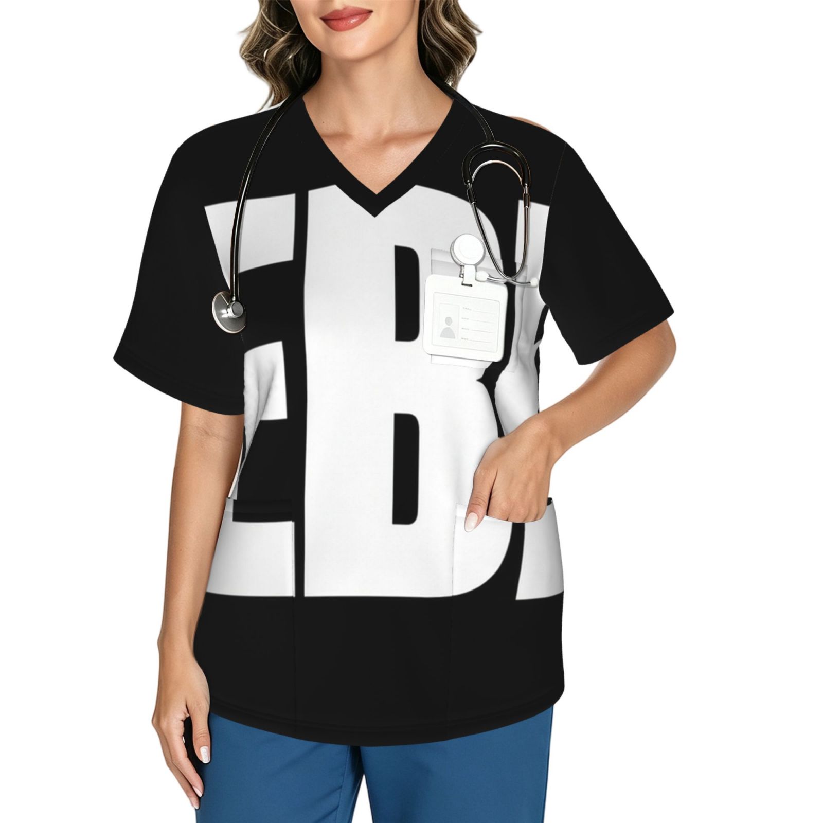 rebel_scrub_2496x2991 Women's V neck scrub top