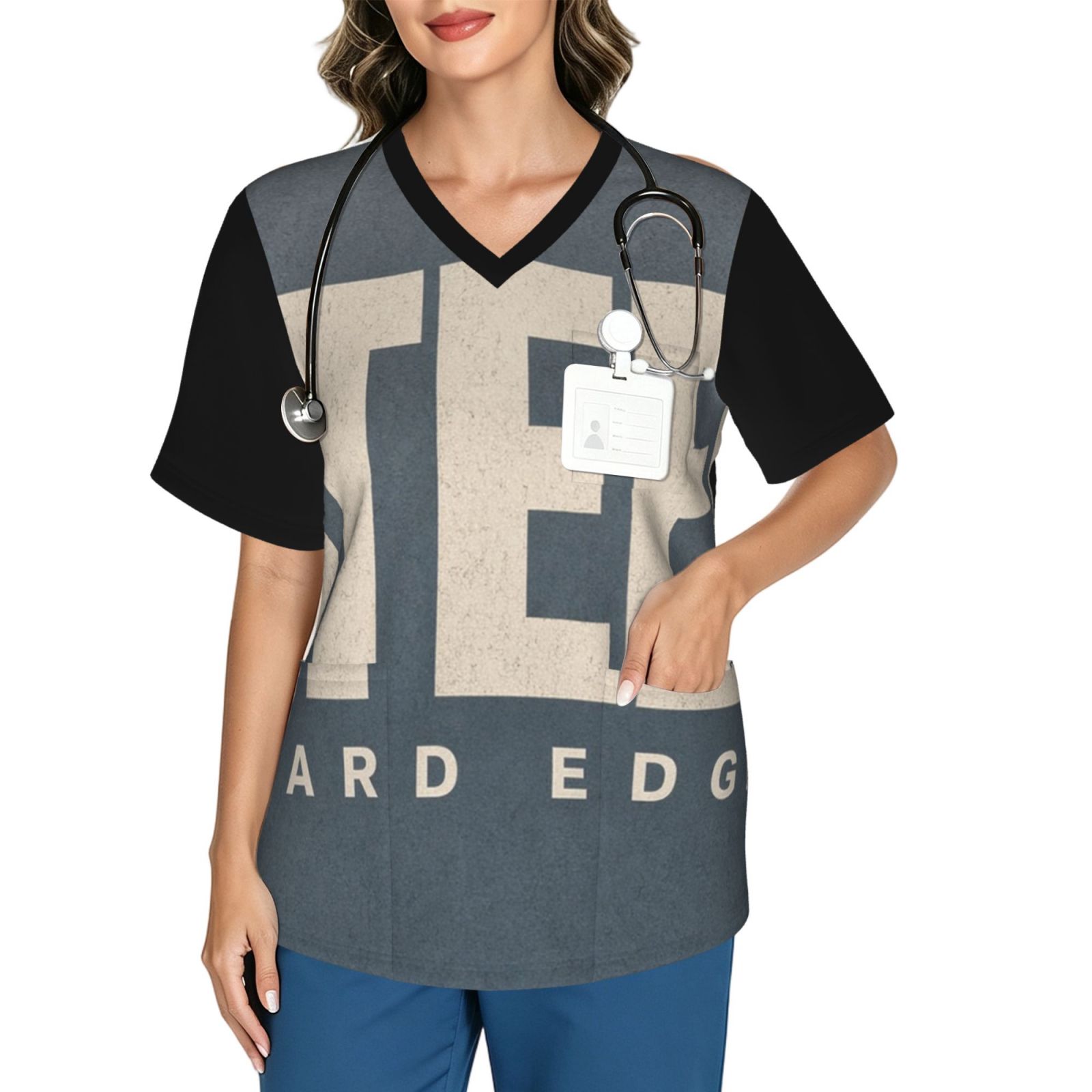 steeltxt_scrub_2496x2991 Women's V neck scrub top