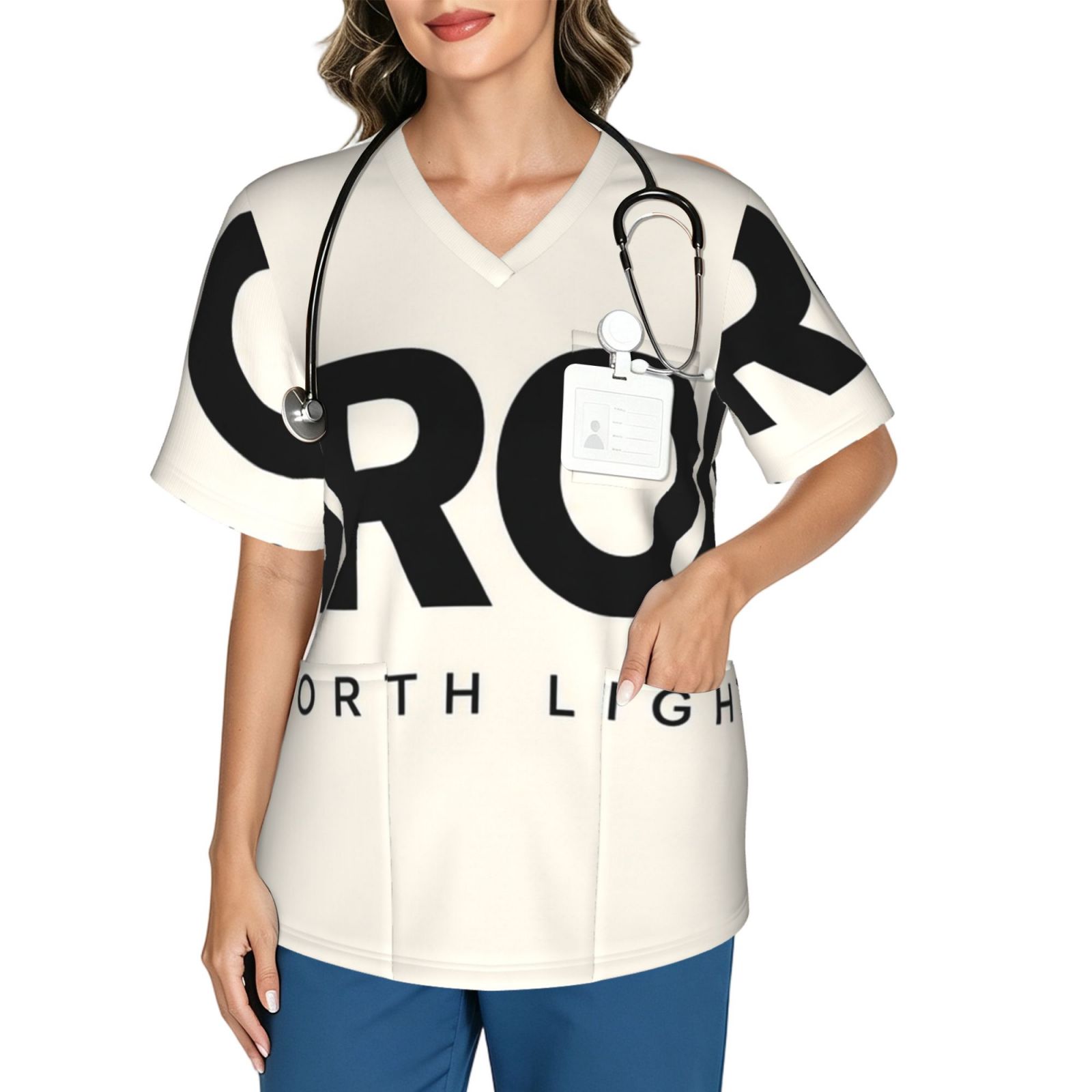 aurora_scrub_2496x2991 Women's V neck scrub top