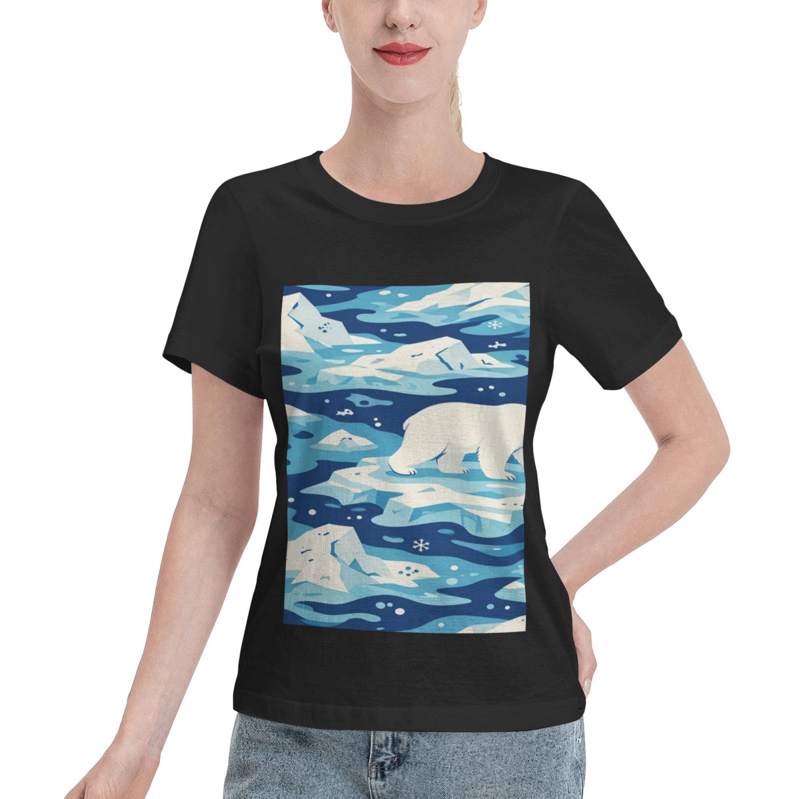 polarbear2_cap_859x1778 Women's Basic Short Sleeve T-Shirt