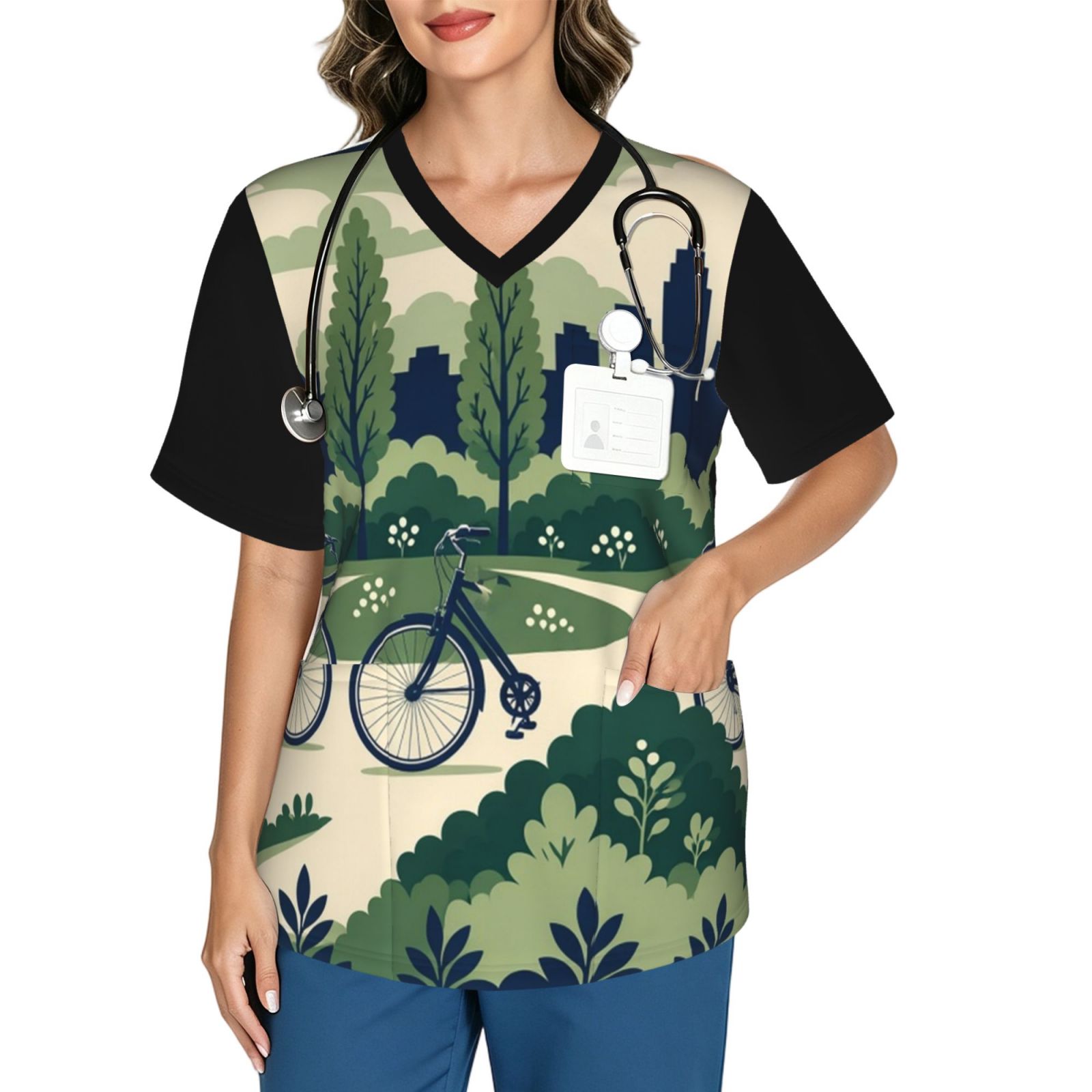 cityride_scrub_2496x2991 Women's V neck scrub top