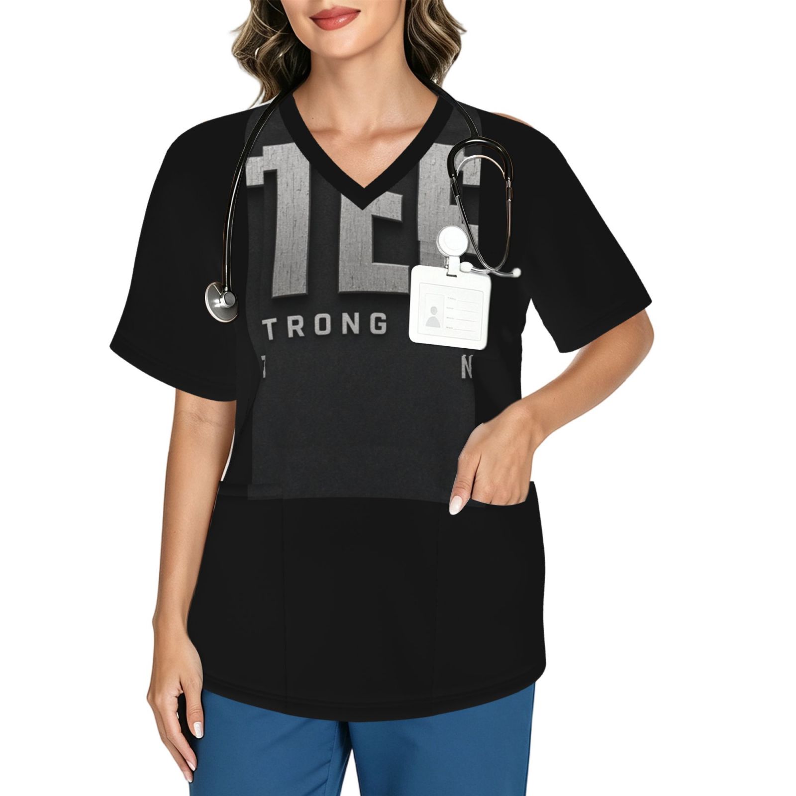 steel_cap_859x1778 Women's V neck scrub top