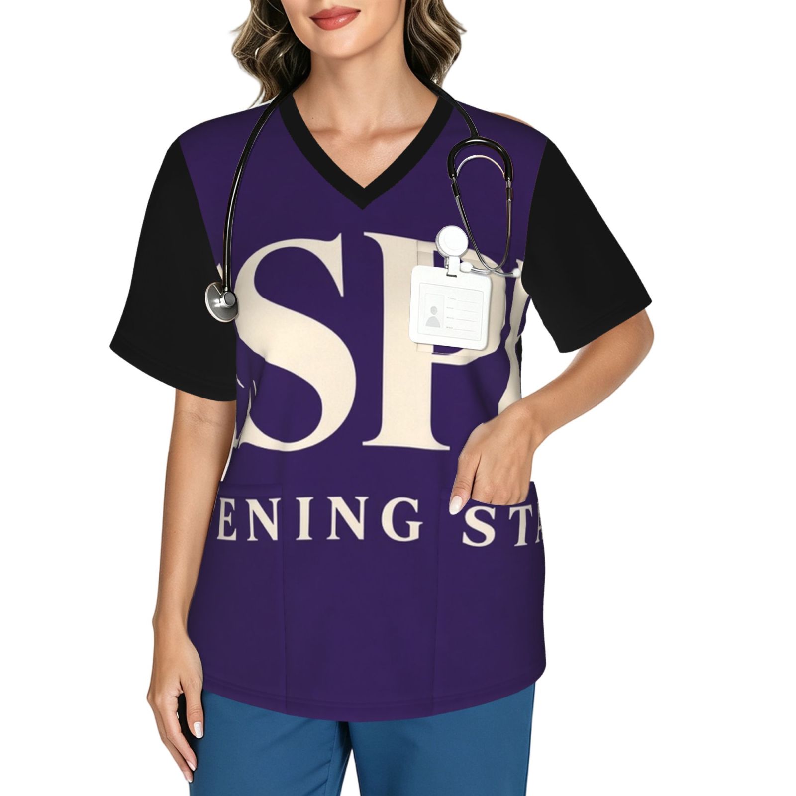 vespertxt_scrub_2496x2991 Women's V neck scrub top