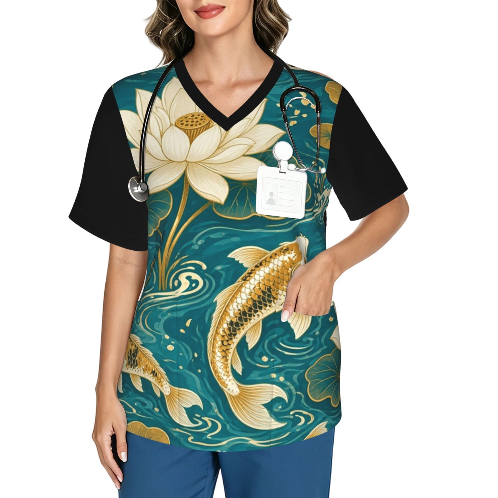 koilotus_scrub_2496x2991 Women's V neck scrub top