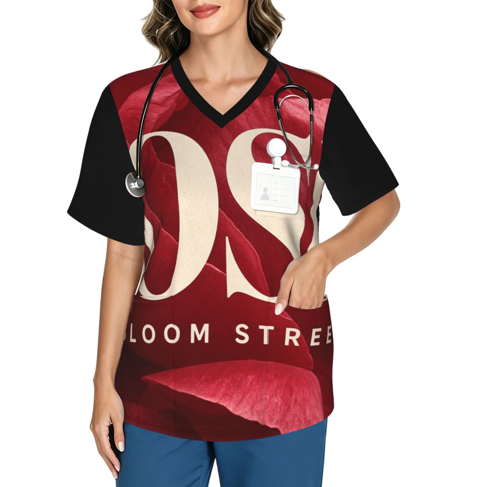 rosie_scrub_2496x2991 Women's V neck scrub top