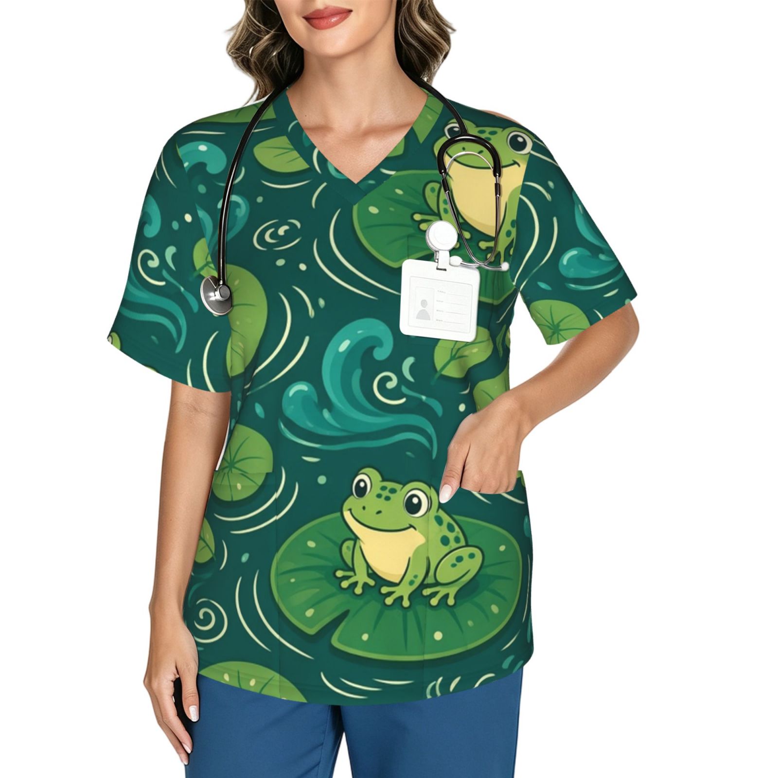 frogpond2_scrub_2496x2991 Women's V neck scrub top