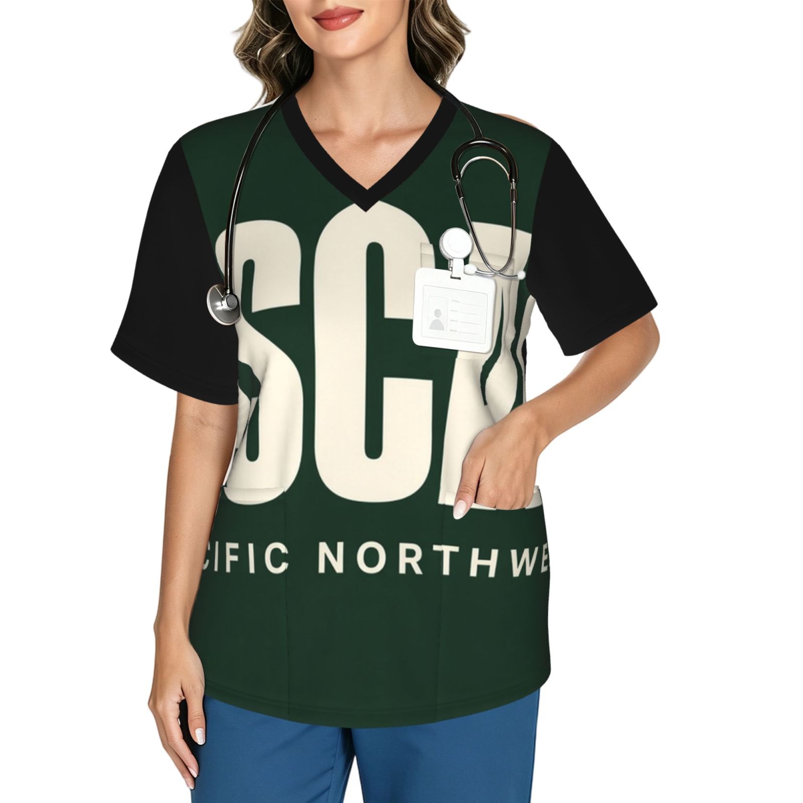cascade_scrub_2496x2991 Women's V neck scrub top