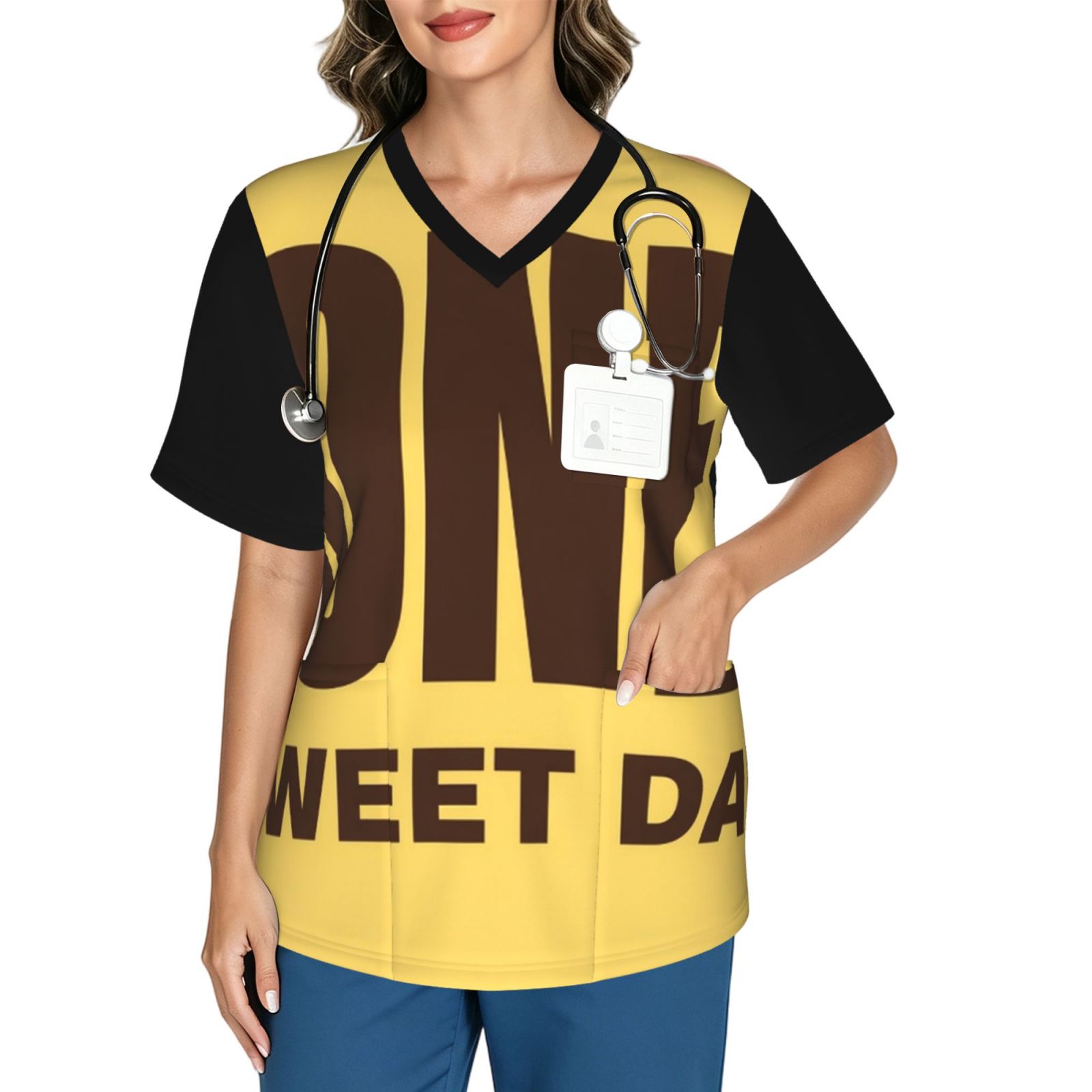 honey_scrub_2496x2991 Women's V neck scrub top