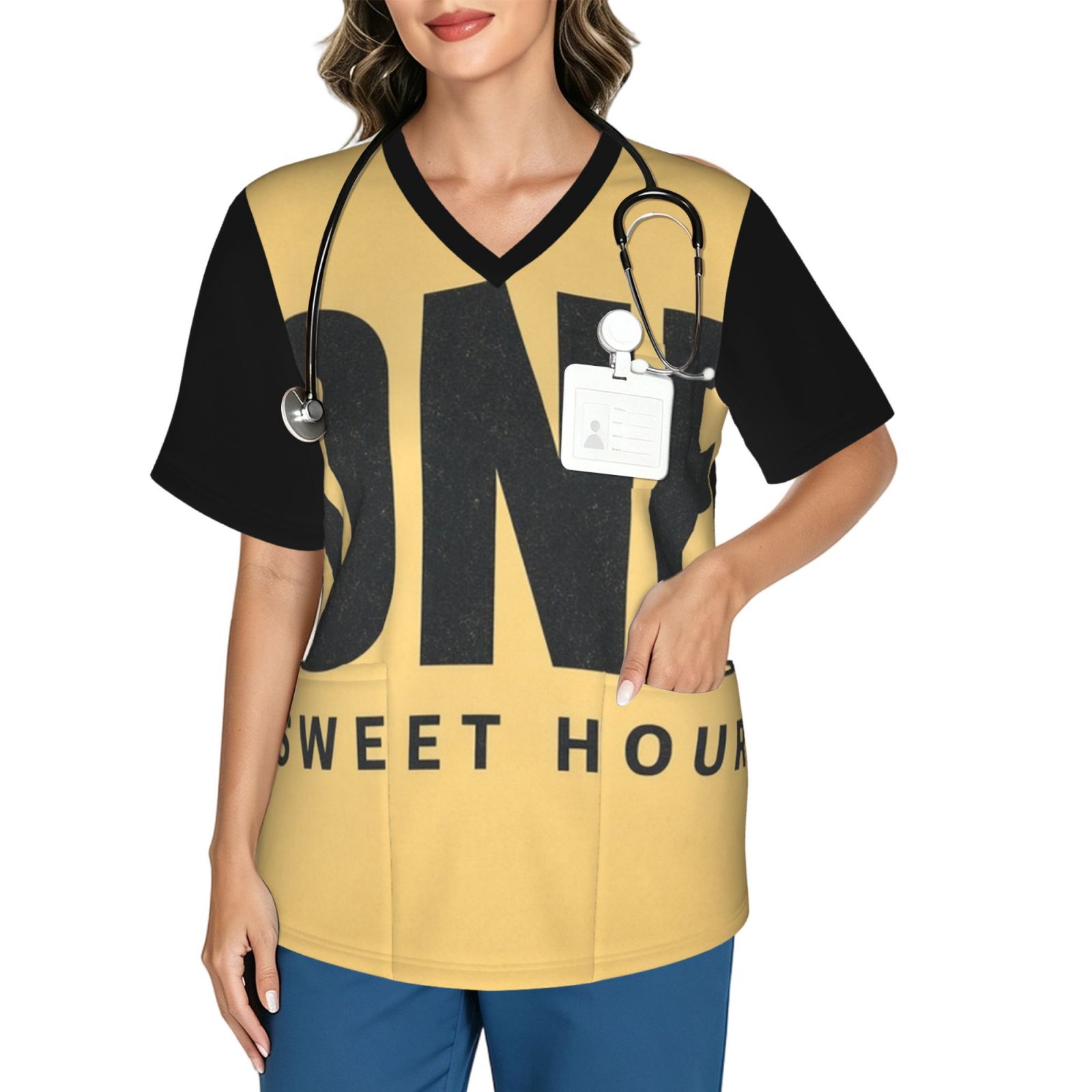 honeytxt_scrub_2496x2991 Women's V neck scrub top